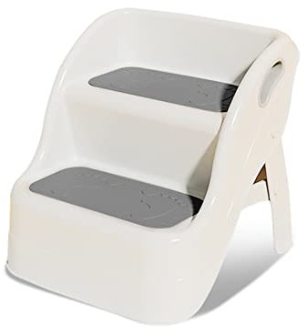 Balakaka Sgabello per Bambini con Manico, Sedile per Addestramento per WC Pieghevole Sgabello da Pediera per Bambini, Sgabello per Bambini con 2 Gradini, Sgabello a Due Livelli Antiscivolo Stabile