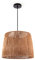 Paco Home Hängelampe Bambus Wohnzimmer Pendelleuchte Rattan Esstisch Esszimmer Lampe E27 Hängeleuchte Papier Boho, Farbe:Natur (Ø35cm), Leuchtenart/Farbe:Pendelleuchte - Schwarz