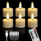 yunsheng 6 Stück Wiederaufladbare LED Teelichter, Flammenlose Kerzen mit Timer-Fernbedienung und 6 Anschlüsse USB-Ladekabel, Warmweißes Flackernde Licht, Halloween Weihnachten Hause Hochzeit Deko