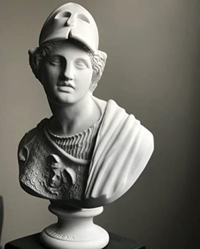 Große Athena-Skulptur-Statue, Göttin Athena, Bruststatue, 56 cm, weiße Brust, römische griechische Statue