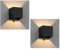 ledscom.de 2 Stück Wandleuchte CUBEL für außen, IP65, Up-/Downlight, Bewegungsmelder, schwarz matt, quadratisch, 1x G9 max. 10W