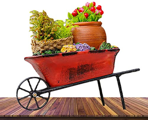 delr Vaso da fiori per carriole, con ruote, in resina
