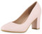 VAN HILL Damen Klassische Pumps Blockabsatz Schuhe Leder-Optik Absatzschuhe Elegante Freizeit Abendschuhe 212326 Rosa Basic 36