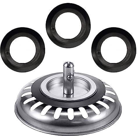 Junta de Goma para cestas de colador, Junta de Goma Tapon Fregadero Cocina, Ø Exterior de 54 mm, Ø Interior de 32 mm, 4,6 mm de Espesor, empaque de Repuesto?3 Piezas.