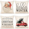 YCOLL Kissenbezug 40x40 4er Set Kissenbezug Weihnachten Kissenbezüge Dekokissen Leinen Kissenhüllen für Deko Weihnachten Sofa Schlafzimmer Couch 40x40 cm