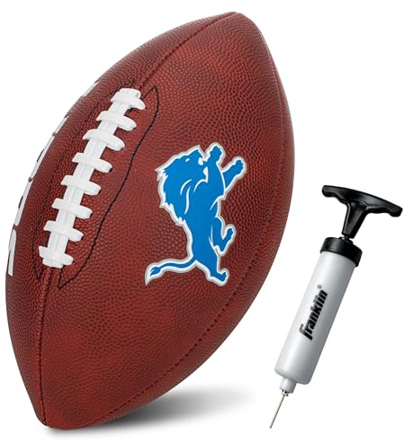 Franklin Sports NFL Detroit Lions Football - Youth Junior Size Football for Kids - Official NFL Team Logo + Colors Youth Ball - Kids Fan Shop Ball