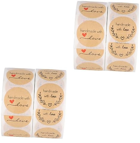 Ciieeo 4 Rollen -siegel-aufkleber Runder Bonbonaufkleber Geschenkverpackungsetikett Selbstklebend Selber Machen Verpackungsetikett Backen Dekorative Gegenstände Süssigkeit