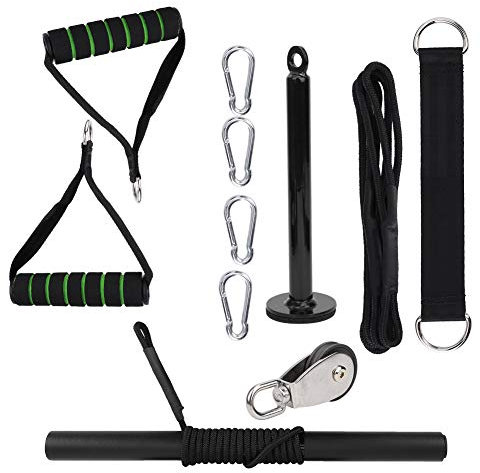 UPQRSG Home Gym Flaschenzugsystem, Tragbares Trainingsgerät mit11 Fitnesszubehör, Krafttrainingsgeräte Set für zu Hause, Bizeps, Trizeps, Schultern, Rückentraining