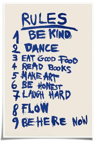 TarrZhine Retro Wandkunst 'Rules' - Poster, 40,6 x 61 cm, ungerahmt - Wohnzimmer, Schlafzimmer, Dorm Room Dekor