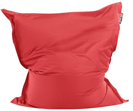 Beliani Moderne Sitzsackhülle Extra Groß Nylon mit Reißverschluss Wasserdicht Langlebig für Innen und Außen 140 x 180 cm Rot Fuzzy