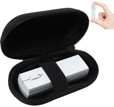 Wireless Rechargeable Dual-Mode Silent Bluetooth Mouse for Laptop - Mini Finger (BT 5.1+2.4Ghz) With Case, Portable Ergonomic for MacBook Chromebook
