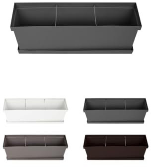 Jardin202 - Jardinera de Diseño con Plato – Jardinera con Separador de Ambientes para Interior y Exterior | 50 cm (Antracita)