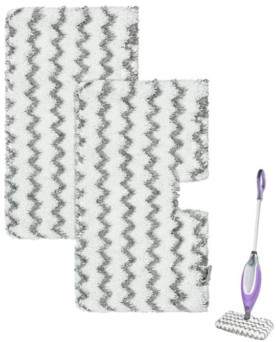 DLAIMI 2 PCS Steam Mop pads Replacement Compatible with Shark S3501, Shark Steam Pocket Mop with Scrub Strips Microfiber Pad S3500 Series S3601 S3550 S3801 S3901 SE450 S3601D S3901D