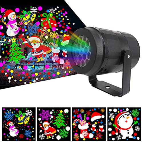 Weihnachtslichtprojektor für den Außenbereich, Weihnachts-Schneeflocken-Projektor-Lichter, LED-Schneefall-Projektion, Landschaftsbeleuchtung mit 16 HD-Diamustern für die (2)