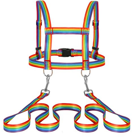 IMPPTE Pferdegeschirr für Kinder Regenbogen Pferdeleine zum Spielen für Kinderspielzeug für Mädchen Jungen Draussen