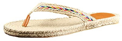 Pantoufles d'été Tongs, sandales tissées pour hommes, pantoufles faites à la main, tongs d'espadrilles tissées de paille pour hommes, tongs d'été anti-mèche