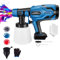 WEIWAN Pistolet à Peinture sans Fil, Pulvérisateur de Peinture sans Fil, Moteur sans balais, 21V, Pulvérisateur Peinture Électrique 600ml/min, Compatible avec Makkiita 18V (Outil Uniquement)