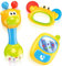 MOONTOY 3PCS Baby Rassel Beissring Set Baby Spielzeug ab 0 1 2 3 4 5 6 7 8 9 10 11 12 Monate Babyspielzeug 0-6 Monate Babyrassel BeißSpielzeug Zahnungshilfe Greifspielzeug Neugeborene Knisterspielzeug