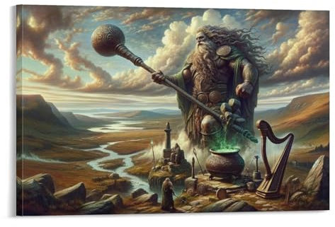 Poster mit nordischen mythischen Göttern, Motiv: The Dadga, Gemälde auf Leinwand, Wandkunst, Poster, Rollbild, Wanddekoration, Heimposter, 60 x 90 cm