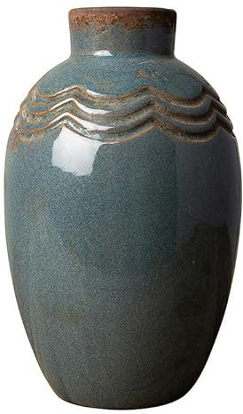 CHEHOMA Vase Grau Blau dank 15 x 9 cm