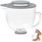 Hammered Glass Mixing Bowl 5 QT and Bowl Lid Covers Compatible With KitchenAid 4.5-5QT Tilt-Head Stand Mixers, Glass Mixing Bowl Replacement with Pour Spout for Kitchen Aid Mixer Accessory