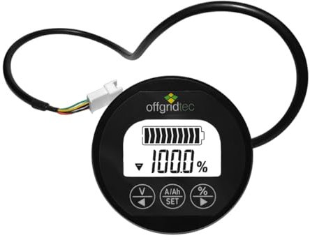 Offgridtec Shunt 350A Battery Monitor, 8V-120V, High Precision Voltage and Current Display, Real Time Battery Monitoring, Power Failure Memory Function, with Backlight, Black