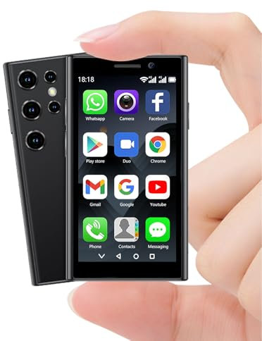 BLKE Mini Mobile Phone for Kids Small Smartphone Unlocked 4G Mobile Phones 3.0 HD Screen 2G+16GB 2000mAh Android Tiny World's Smallest Phone for Kids GPS Dual Sim-Black