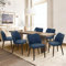 COLAMY Gepolsterte Esszimmerstühle 6er Set, Moderne Küchenstühle mit gepolsterter Sitzfläche und Holzbeinen für Restaurant/Café, Blau