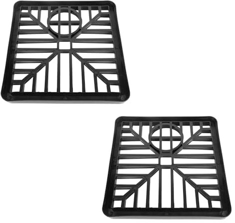 Griglia di scarico quadrata in plastica nera, 15,2 x 15,2 cm, canale di drenaggio per esterni, griglia in PVC resistente, tramogge di scarico, per eliminare detriti, design quadrato, angoli