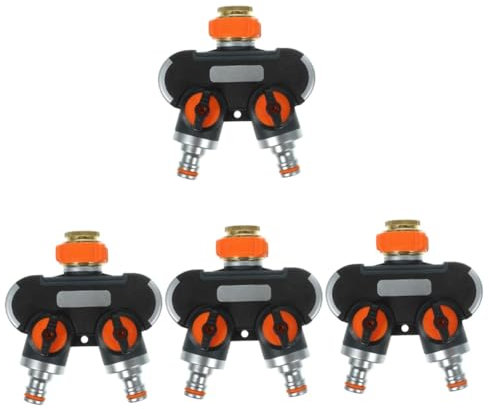 YARNOW 4 Stück EIN Durchgang Wasserverteiler Wasserhahn Garten Garten Bewässerung Wasserverteiler Haushalt Tropfbewässerung Wasserverteiler Tropfschlauch Solar- Aluminiumlegierung