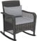 Outsunny Garden Rocking Chair, Outdoor Rattan Rocker Lounge Chair with Seat and Back Cushions, Patio Armchair Seat with All-weather Wicker, Steel Frame for Porch Balcony, Light Grey