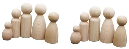 OSALADI 2 Sätze Handbemalte Puppenspielzeuge Unvollendet Malerei Klein Dame Bausatz Bastelset Bastelzeug Für Marionetten Für Puppe Malen Diy Malpuppe Buche 5 Stück * 2