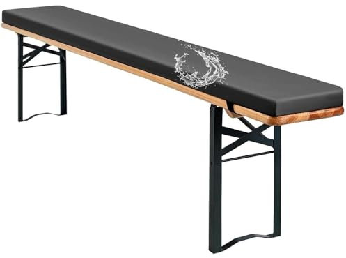 AQIGR Cuscini Imbottiti per Panchine da Birra 220x25 120x40 150x30 180x30 Imbottitura in Spugna Sfoderabile Copri Panca Giardino per Sagra Birreria Feste Catering(Grigio Scuro,140x28x3cm)
