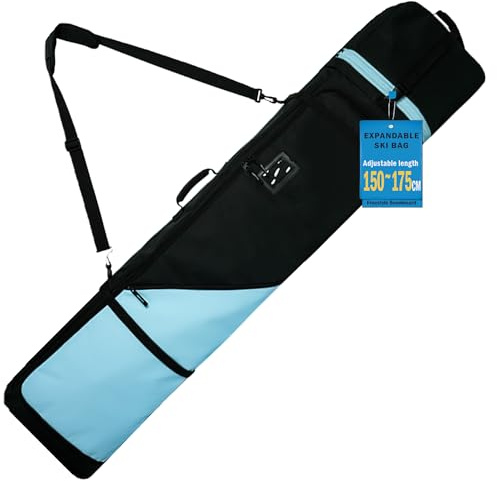 AUMTISC Snowboardtasche, Snowboard Bag gepolstert，robuste Skitasche mit wasserdichtem Innenfutter, verstellbare Schultergurte, passend für 155 cm-180 cm Snowboards, Schwarz/Blau