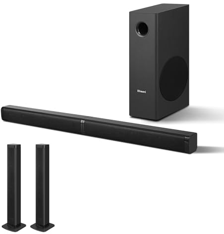 Elimavi Sound Bar with 5.5 Inch Subwoofer - Detachable 2-in-1, 2.1-Channel Deep Bass Surround Sound System, Bluetooth 5.3 & RCA, for TV, PC Gaming & Home Theater