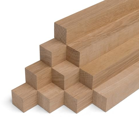 Woodsellers® 10er‑Set Holzleisten Eiche gehobelt 500 × 30 × 30 mm – Massivholzleisten naturbelassen & verleimfertig – für Möbelbau, Innenausbau & DIY