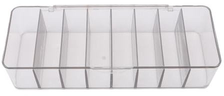 Hamwesh 8 Compartments Contact Lens Organizer, Large Capacity Contact Lens Cases with Dust Proof Top Translucent Design, Clear Plastic Box for All Brands Daily Disposable Lenses (Transparent Grey)