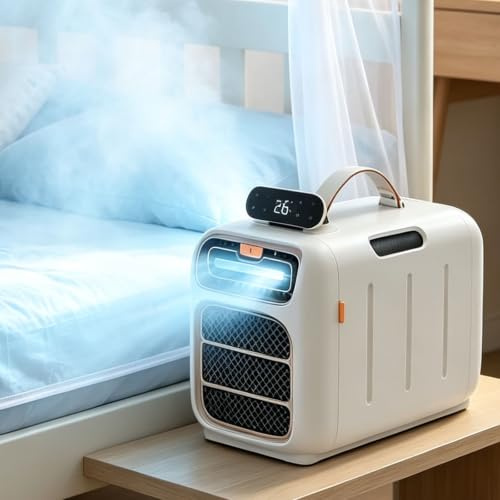 Climatizzatore da campeggio, timer 24 ore, con raffreddamento, riscaldamento e deumidificatore, temperatura regolabile, ideale for spazi di 140 piedi quadrati