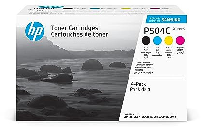 HP CLT-P504C (SU400A) Multipack Original Toner Schwarz, Cyan, Magenta, Gelb (Kompatibel mit: CLP-415N, 415NW / Xpress C1810W, C1404W, C1860FW, C1454FW, C1454N, C1453FW / CLX-4195N, 4195FN, 4195FW)