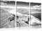 Pixxprint Küste in Norwegen, Leinwandbild 3 Teilig, Gesamtmaß: 120x80cm, Wandbild, Dekoration, fertig gespannt, Kein Poster