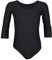 Aquarti Mädchen Ballett Trikot 3/4 Arm Gymnastik Ballettanzug, Farbe: Schwarz, Größe: 152
