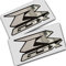 GSXR Silber Chrom auf Schwarz Grafik Aufkleber Aufkleber X 2