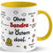 Tasse für Ostern »Ohne … ist Ostern doof.« mit Wunschnamen, personalisiert (gelb)