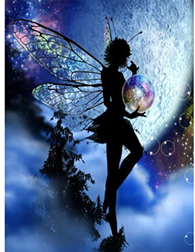 5D Diamond Painting Diamant Malerei Painting Bilder, Wowdecor Elf Fee Mond Kristall Ball Full Set Groß DIY Diamant Gemälde Malen Nach Zahlen