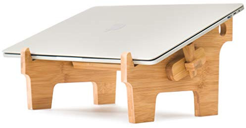 Laptop Stand for Desk, MTWhirldy Desktop Universal Computer Riser Stands Foldable Compatible with MacBook Air Mac Pro HP DELL Acer Laptop Cooling Stands Bamboo (for 13-17inch)