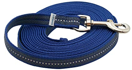 Gummierte Leine ohne Handschlaufe - blau, 500 cm (5 m)