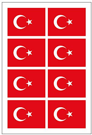 Generisch 8 Stück Aufkleber Türkei Flaggen Set | Sticker Türkiye Autoaufkleber