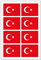 Generisch 8 Stück Aufkleber Türkei Flaggen Set | Sticker Türkiye Autoaufkleber