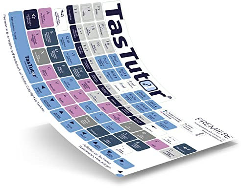TasTutor Tastatur Aufkleber für Adobe Premiere | Tastaturaufkleber deutsch für Windows und MAC, Shortcuts für Video Software, Tastaturbefehle für Laptop und Computer, Tastatur-Sticker
