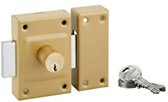 THIRARD - Verrou double entrée Etendard pour porte d'entrée, cylindre 40mm, acier, 3 clés, époxy bronze